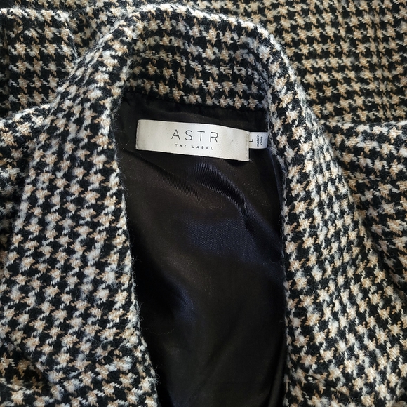 ASTR Houndstooth Wool Blend Cropped Oversized Double Breasted Blazer Jac… - Picture 6 of 16